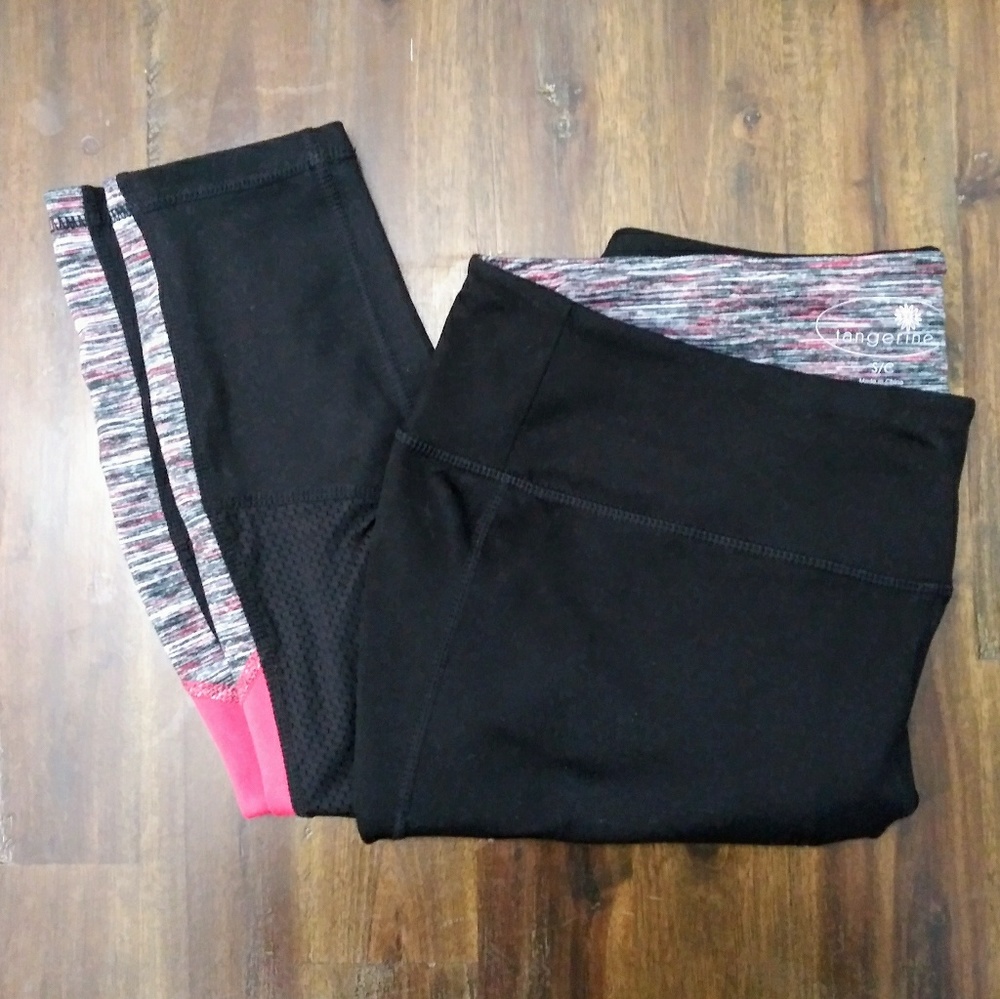 NWOT Tangerine Athletic Pants Netting Color Block